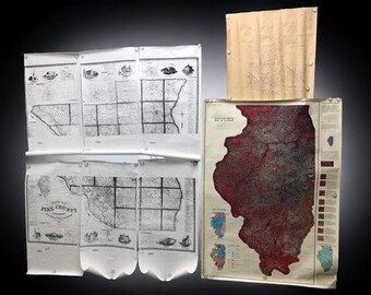 Illinois State Geological Survey 1985, Pike County Il Map, 1961 Hull Il Wall Map
