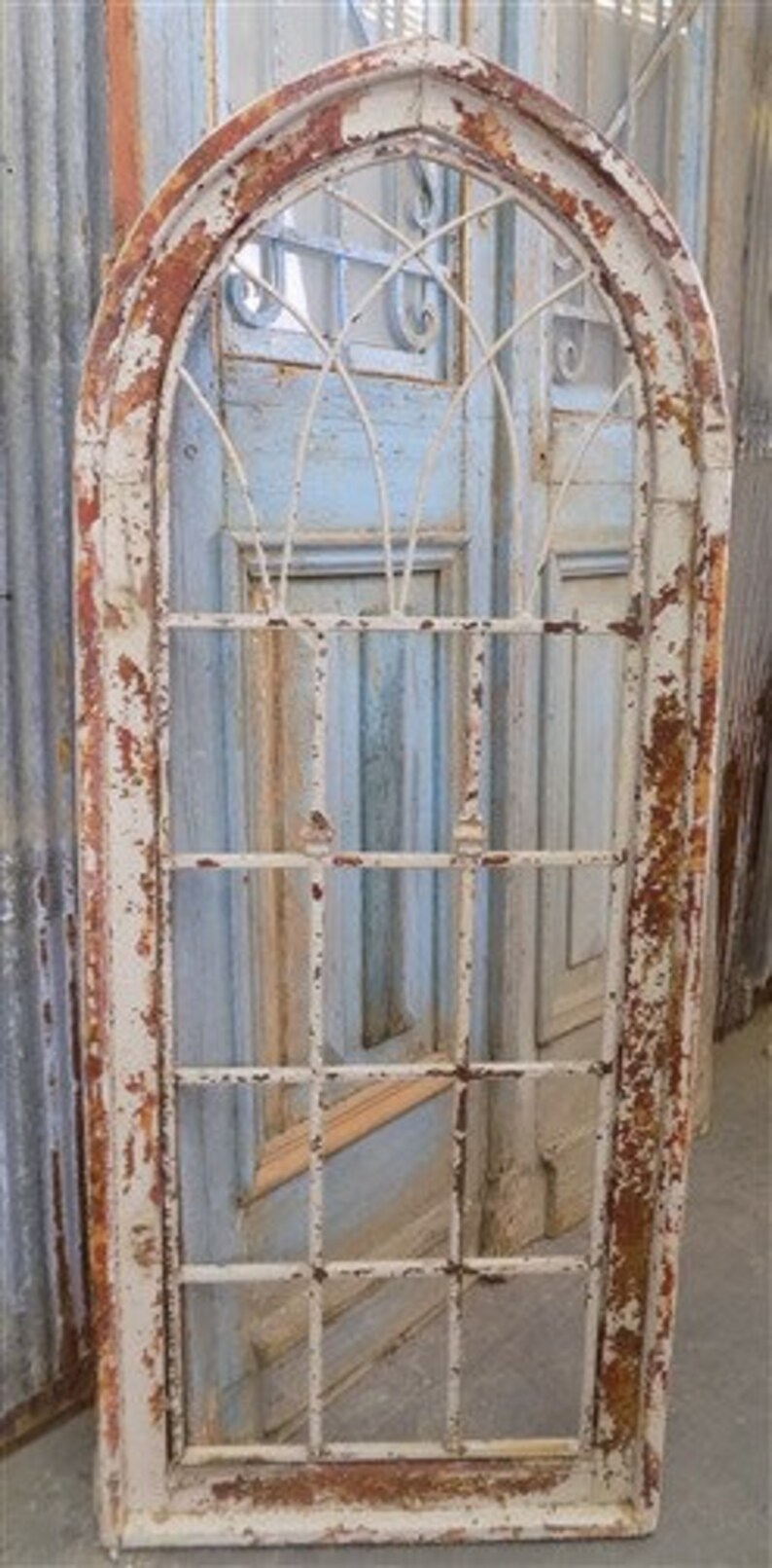 Wood Metal Architectural Window Wall Decor Arched Cathedral Etsy