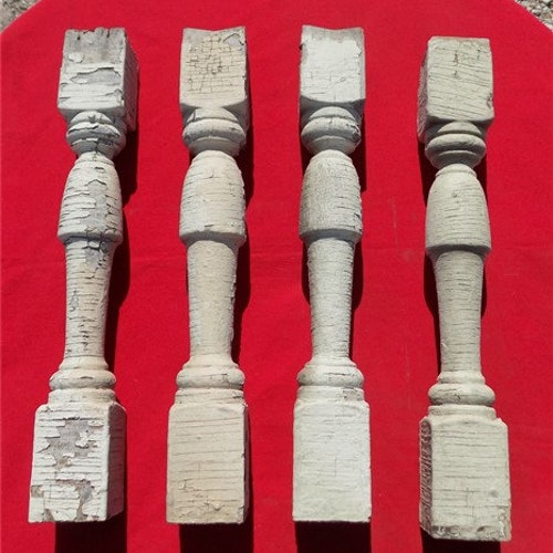 4 Balusters Painted Wood Architectural Salvage Spindles Porch House Trim A22, Vintage Wood Spindles, Wooden Balusters, shops Rustic Farmhouse