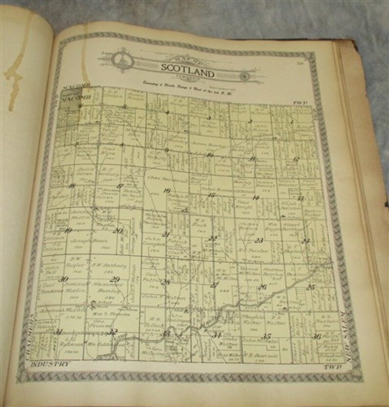 1913 Atlas Mcdonough County Illinois Plat Book Maps Genealogy Etsy