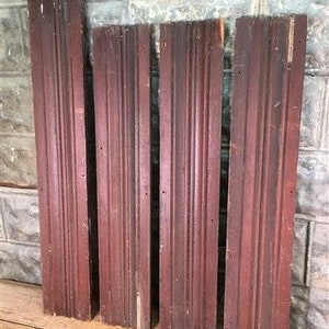 4 Wood Trim Pieces, Architectural Salvage, Reclaimed Vintage Wood Baseboard A75, Reclaimed Wood House Trim, Art Craft, Salvage Wood