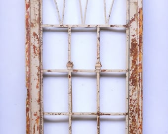 Wood Metal Architectural Window Wall Decor Arched Cathedral Church Window Frame, Gothic Wall Hanging, Farmhouse Window Frame, Arched Window