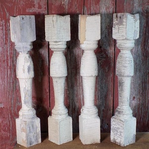 4 Balusters Bemalte Holz architektonische Bergung Spindeln Veranda Haus borte A23, Vintage Holz Spindeln, Holz Balusters, Rustikales Bauernhaus