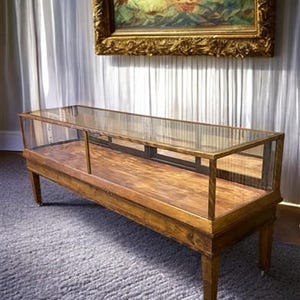 Store Counter Display with Stand, Mercantile Showcase, Vintage Display Console, Country Store Counter, Collector Cabinet