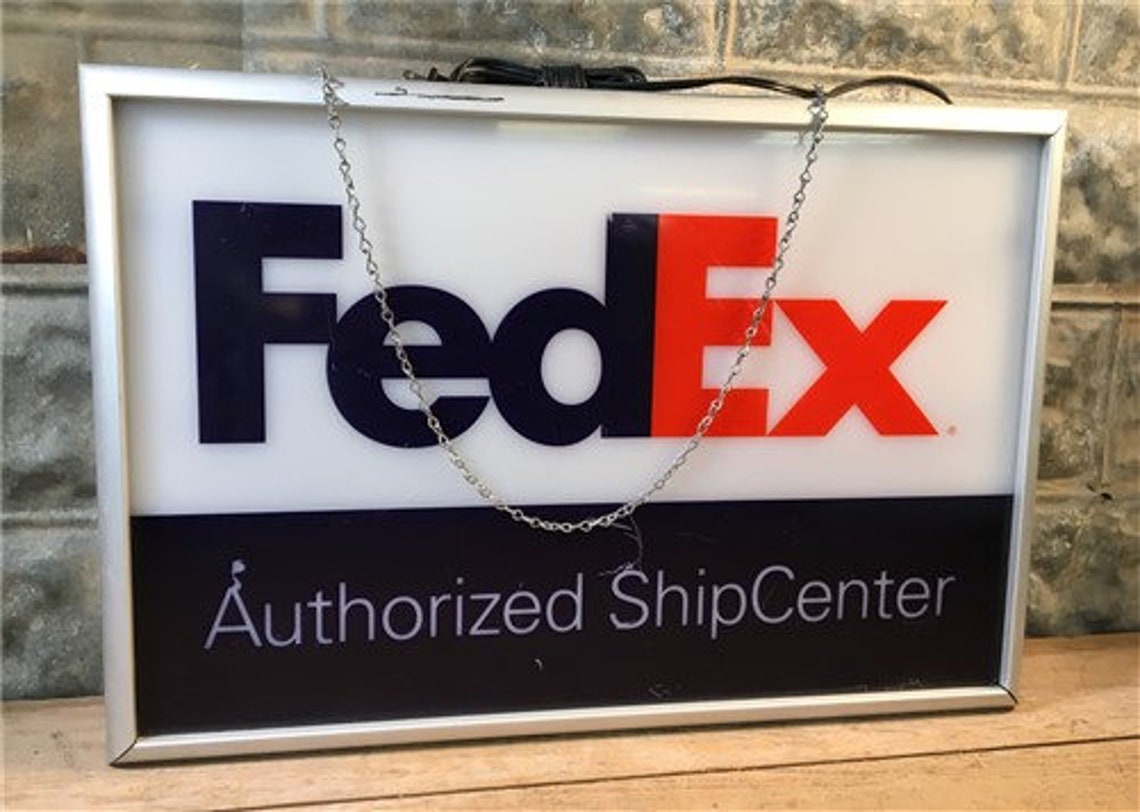 Vintage Fedex Sign Vintage Advertising Sign Fedex Authorized Etsy
