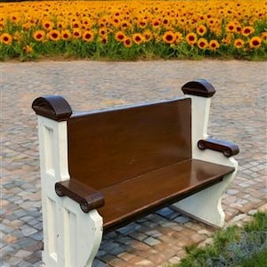 Vintage Wooden Church Pew, 3&#39; 9&quot; Porch Bench, Entry Foyer, Dining Seating, C25