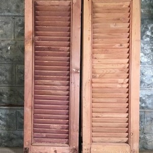 Holz Fensterläden Lot Victorian Fenster Louver Plantation Tür Mission Vintage A66, Holz Fensterläden, Vintage Fensterläden, architektonische Bergung
