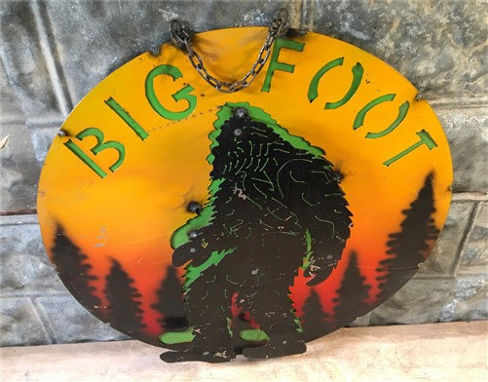 3D Bigfoot Metal Sign Metal Art Hanging Sign Yeti Sasquatch Etsy