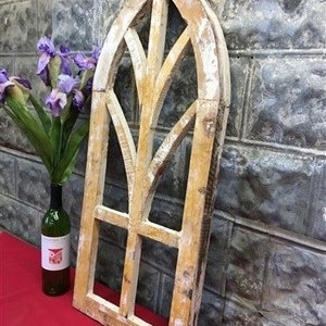 Rustic Arched Farmhouse Window Frame, Faux Window Frame Wall Decor ...