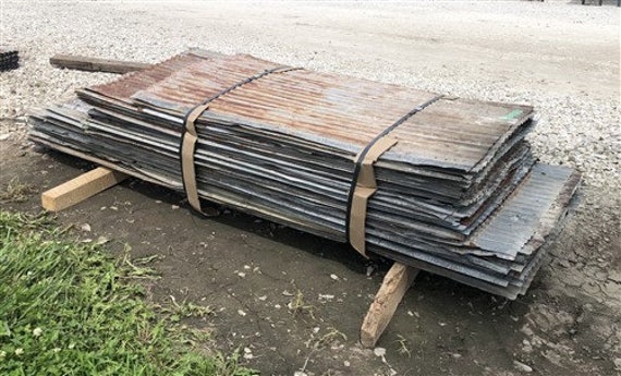 31 Sheets Barn Tin, Corrugated Metal, Reclaimed Salvage, 8' Long 572 sq ft  A3