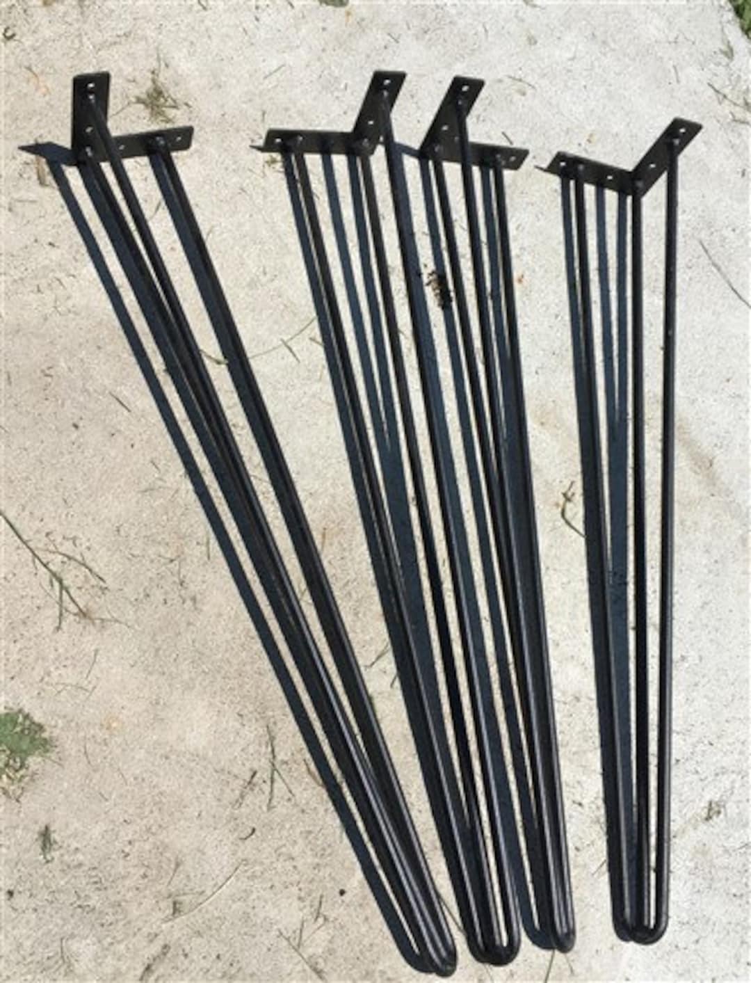 4 Hairpin Metal Table Legs, Mid Century Danish Modern, Industrial