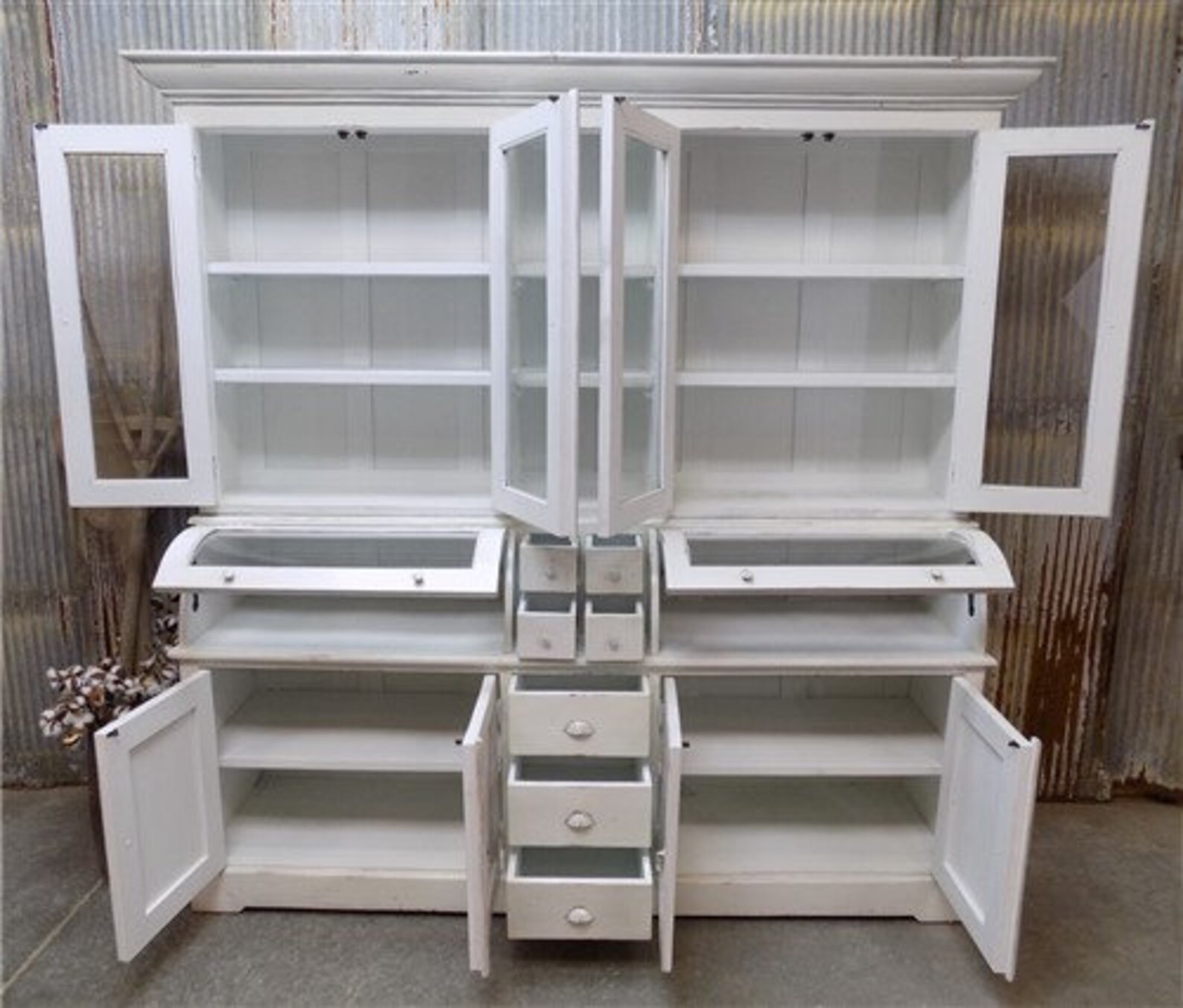 Geschwungener weißer Küchenschrank Küchenablage Holz | Etsy