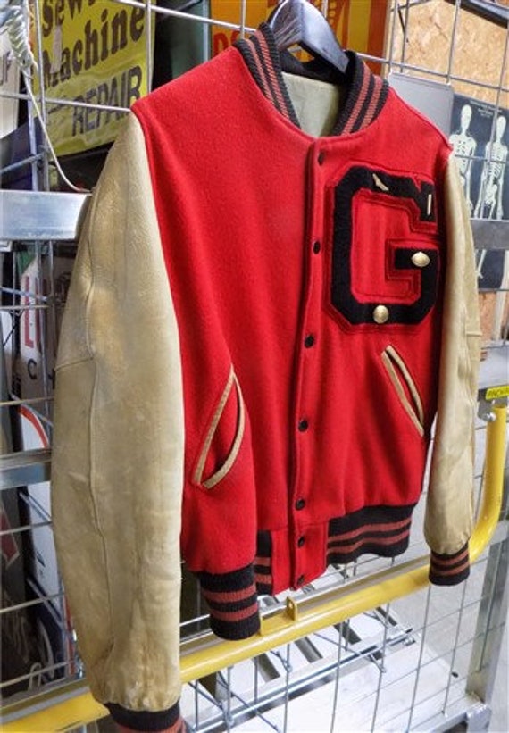 High School Letterman Jacket Red Black 