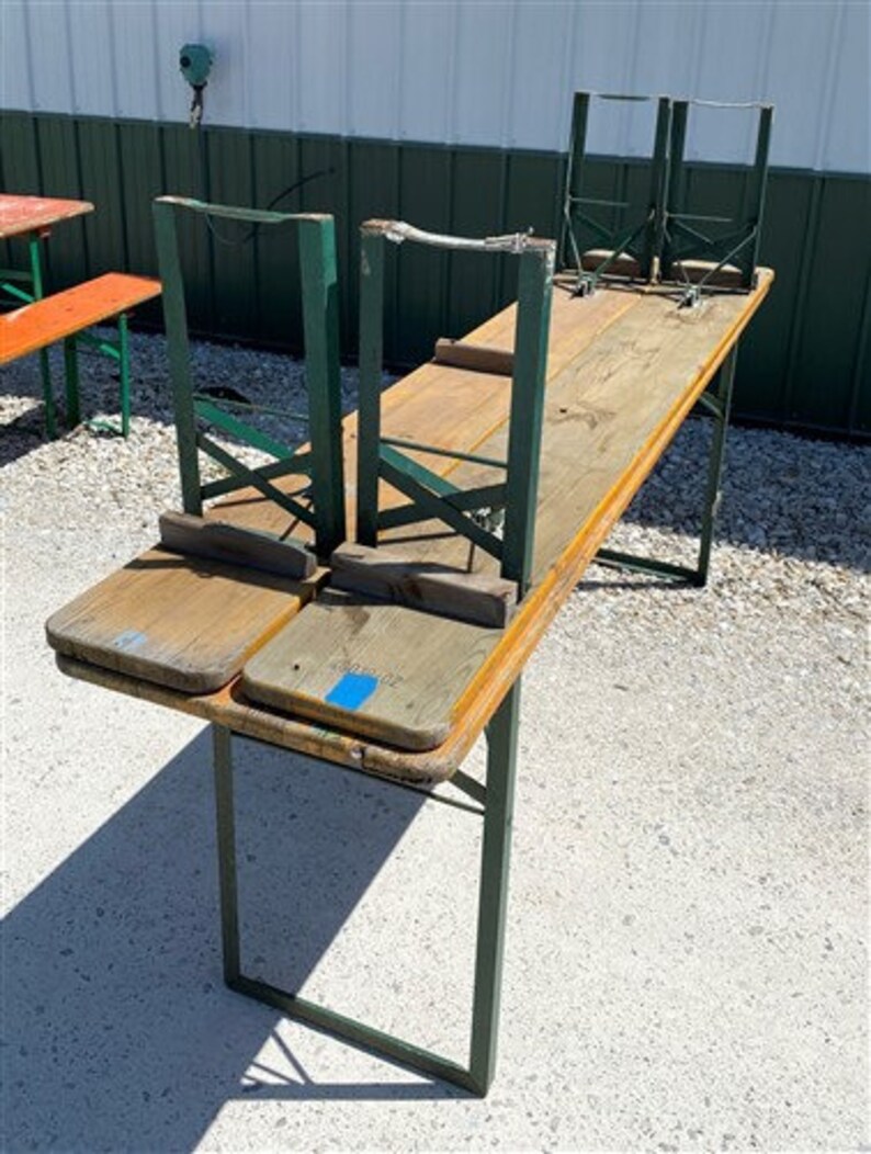 Wood Vintage German Beer Garden Table and Benches Oktoberfest Etsy