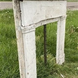 Antique Fireplace Mantel Surround (51x46.25) Architectural Salvage Rustic, A147, Fireplace Surround, Mantle, Columns, Legs, Wooden Mantel