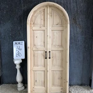 Arched French Double Door (36x80) Panel Doors, European Styled Doors w Jamb MM2