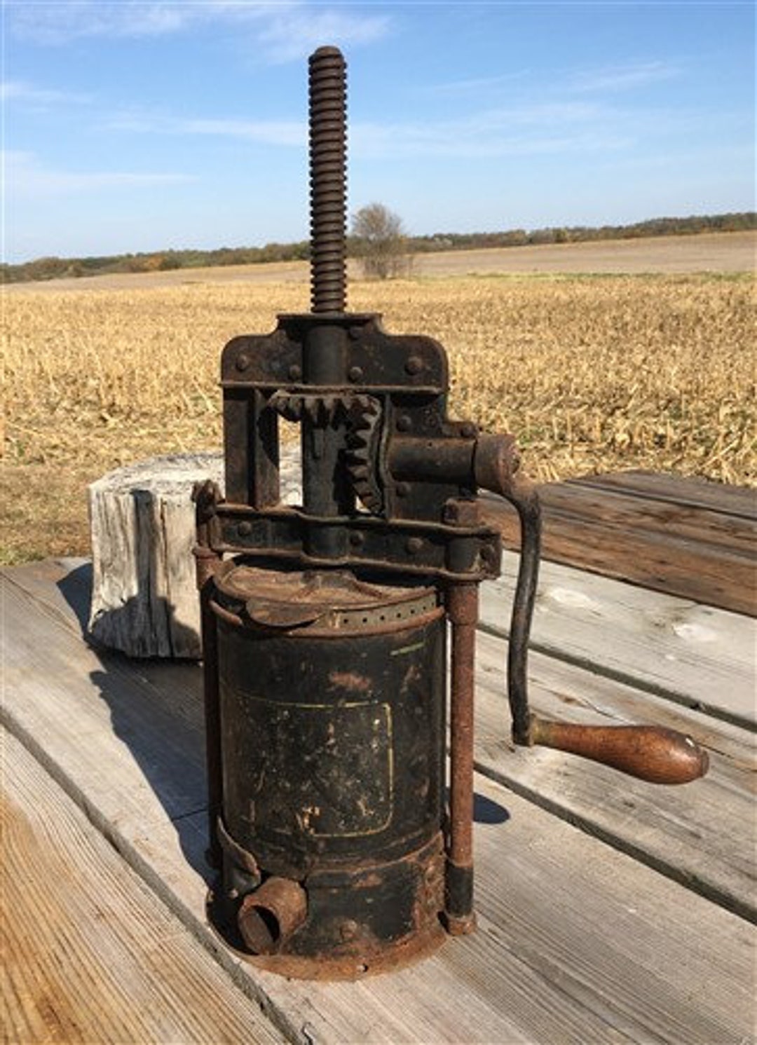 Landers Frary Clark 4 Quart Lard Press Sausage Stuffer Enterprise