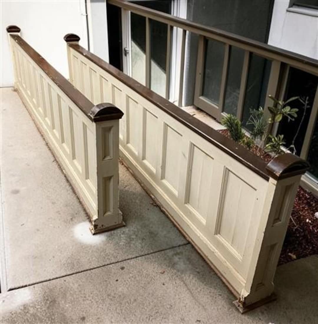 Pair Church Communion Railings, Vintage 12' Wood Altar Rails, Church ...