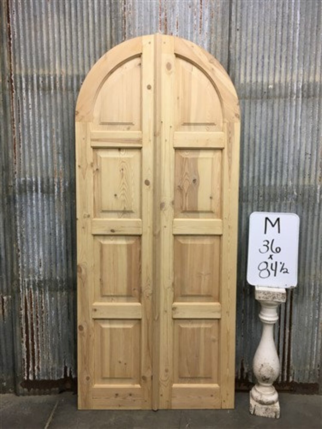 Arched French Double Doors (36x84.5) Panel Doors, European