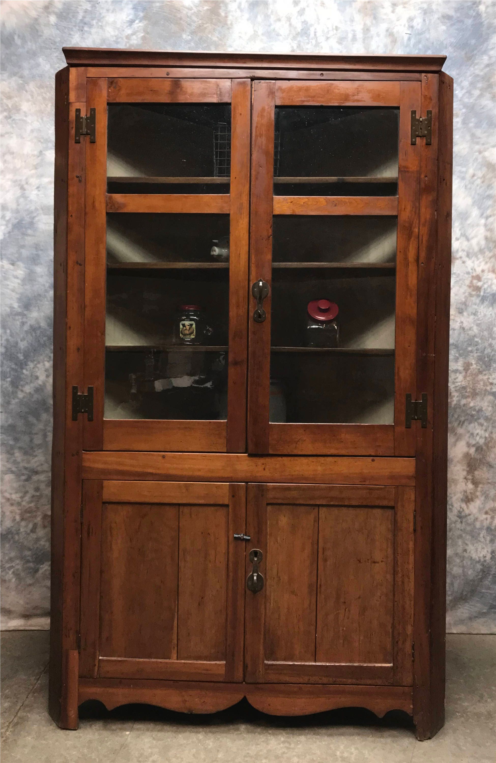 Vintage Corner Cabinet With Doors Kitchen Hutch Cabinet | Etsy