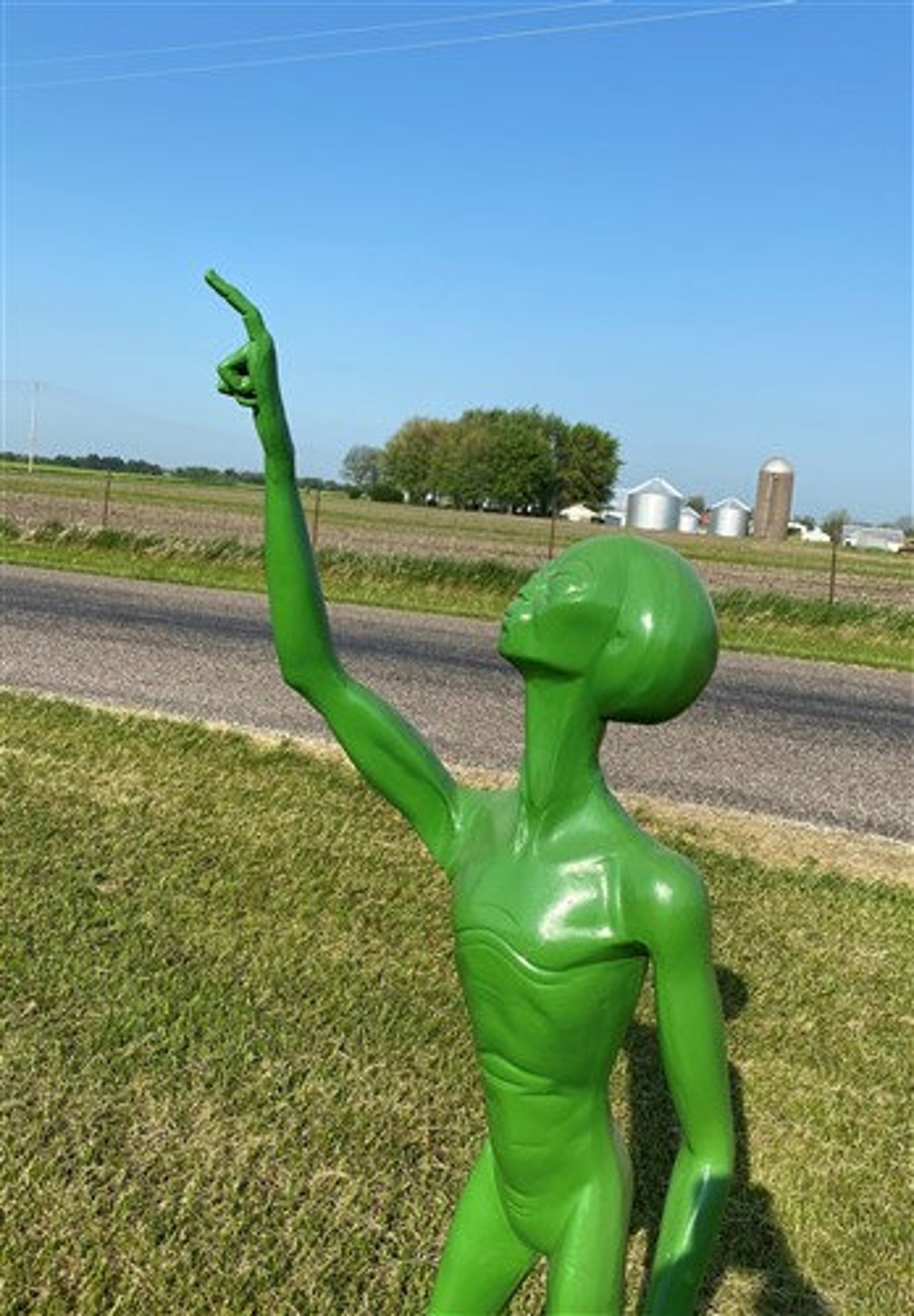 Cast Aluminum Alien Statue Green Space Men UFO Etsy