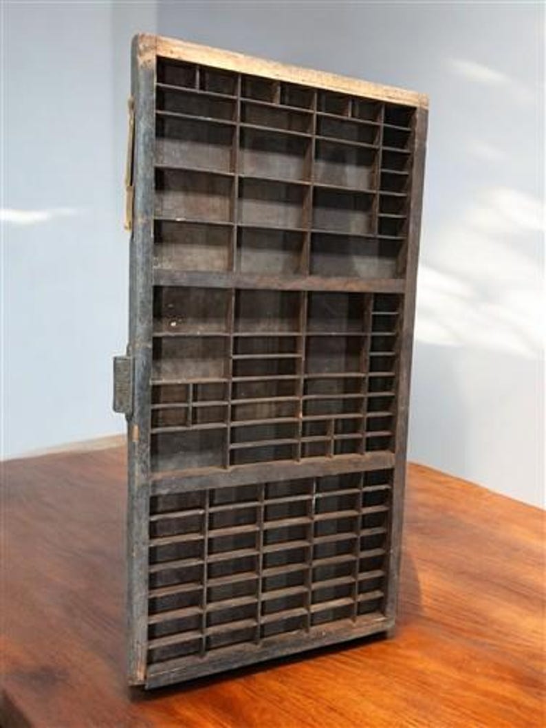 Printer Drawer Wood Block Typeset Tray, Letterpress Thimble Shell ...