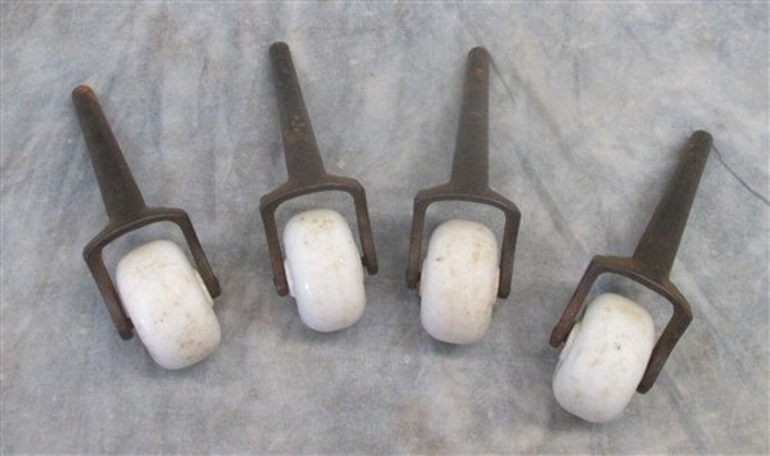 4 Porcelain Caster Wheels Antique Furniture Roller Dresser Etsy