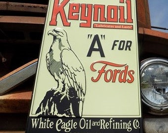 Keynoil A for Fords Motor Öl Schild, Blech Werbeschild, Benzin & Öl Schild, Motor Öl Schild, Zinn Schild, Werbeschild
