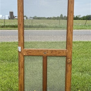 Wood Screen Porch Door, (33x81), Vintage Brown Screen Door, Exterior, SD12
