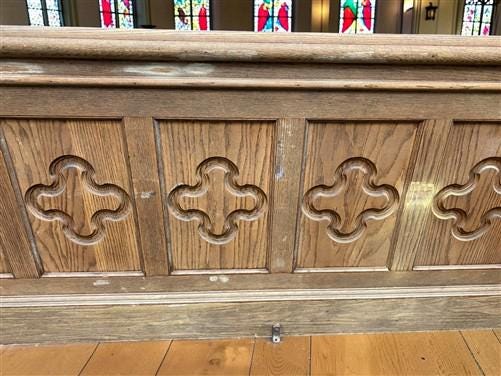 Communion Rail, Vintage Oak Altar Rail Architectural Salvage, Church ...