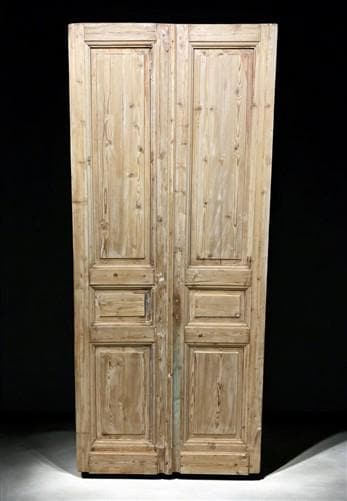 Antique French Double Doors (40.25x93.25) European Doors, Flat Panel Doors, A637, Antique Doors, Pantry Doors, Old World Doors, Distressed