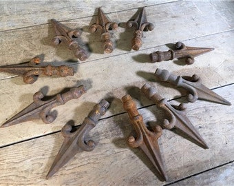 10 Fleur De Lis Cast Iron Fence Post Toppers Finials, New Orleans Saints,