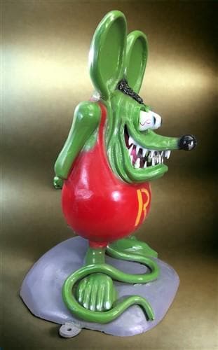 3' Rat Fink Statue, Ed Big Daddy Roth Kustom Kulture Rat Rod