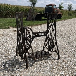 Treadle Sewing Machine, Cast Iron Base, Industrial Age Singer Steampunk PZ, Treadle Base Table Sewing Machine, Table Metal Table Base