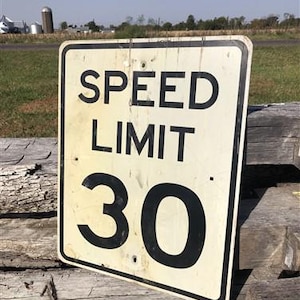 Speed Limit 30 Vintage Schild, 30x24 Vintage Metall Straßenschild, E