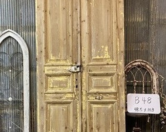Puertas dobles francesas antiguas, diseño de molduras gruesas (48,5 x 103) estilo europeo B48