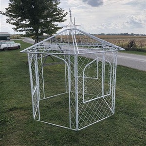 Hexagon Metal Gazebo, Backyard Gazebo, Garden Pergola, Outdoor Patio, Arbor A, Outdoor Gazebo Iron Gazebo, Garden Decor Wedding Decor