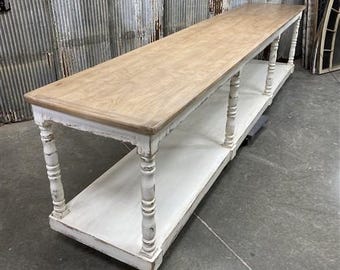 12' Kitchen Island, Store Counter, Rustic Display Table, Harvest Table, Buffet A