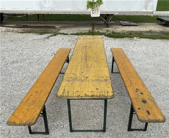 Vintage German Beer Garden Table And Benches Oktoberfest Vintage German Beer Garden Table And, German Beer Garden Table