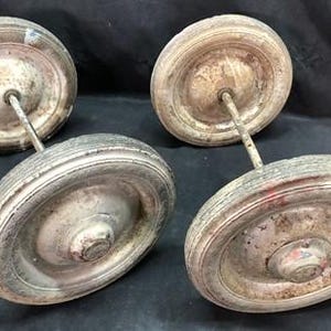 4 Wagon Wheels, Pedal Car, Garden Cart, Pumpkin Wagon, Vintage Goodyear A55 Buggy Wheels, Vintage Wheels, Vintage Wagon Wheels