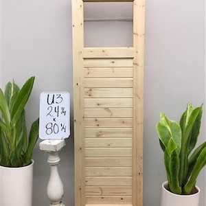 French Single Slatted Doors (24x80) 1 Pane Glass European Styled Doors U3