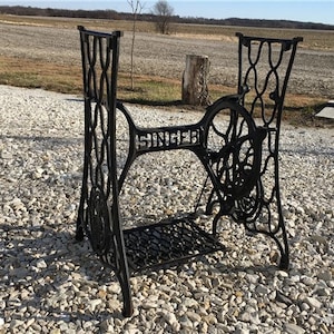 Treadle Sewing Machine, Cast Iron Base, Industrial Age, Singer Steampunk PO, Treadle Base Table Sewing Machine, Table Metal Table Base
