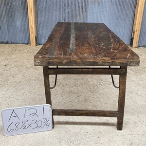 Wood Folding Table, Vintage Dining Room Table Kitchen Island Portable ...
