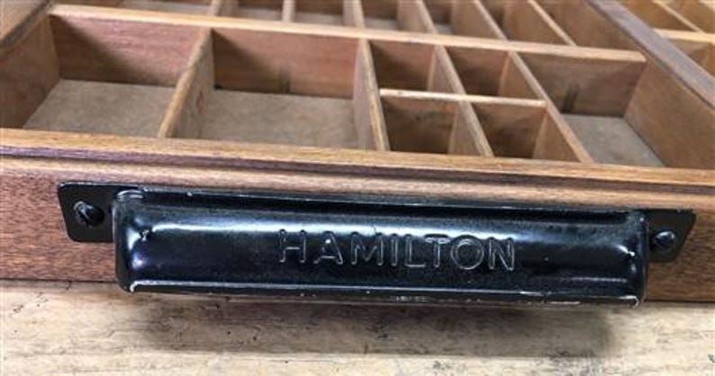 Printer Drawer Wood Block Typeset Tray, Letterpress Thimble Shell ...
