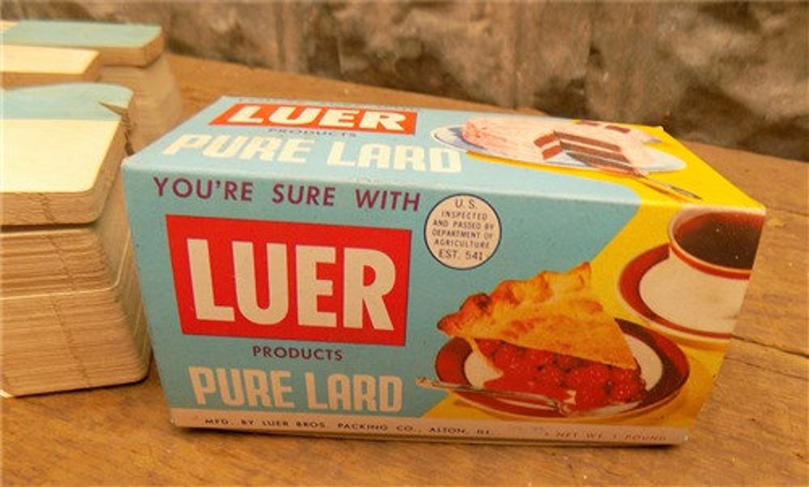 1950s Pure Luer Lard Box NOS Lot Vintage Advertising Luer Etsy