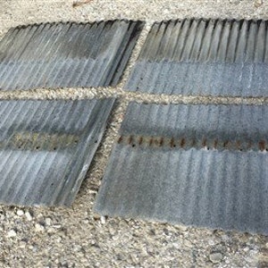 4 Sheets Corrugated Weathered Barn Tin, Farmhouse Architectural Salvage d, Reclaimed Barn Tin Siding, Galvanized, Rustic, Roofing
