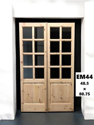 French Double Door (48.5x80.75) 8 Pane Glass Door European Styled EM44