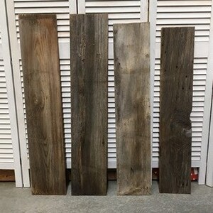 4 Barn Wood Reclaimed Planks, Wall Siding Boards, Lumber Floating Shelf Z Wall Paneling, Reclaimed Wood Accent Wall, Farmhouse Decor