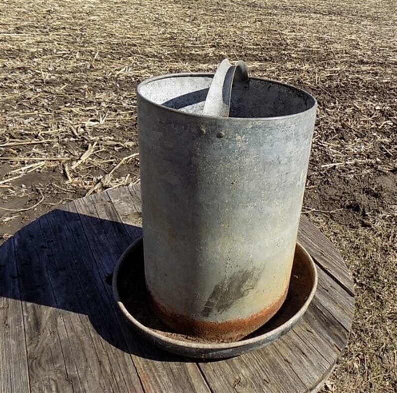 Galvanized Chicken Feeder Waterer Trough Metal Antique Vintage Etsy