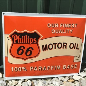 Phillips 66 Motor Oil Sign, Metal Porcelain Advertising Sign, Gas Station Sign, Phillips 66 Sign, Gas Oil Sign, Retro Service Station Sign